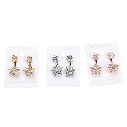 Exquisite jewelry ear rhinestones sparkling rhinestone snowflake Stud Earrings for woman EF8