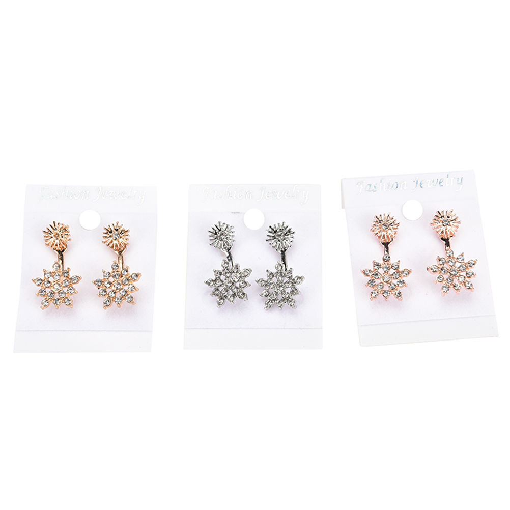 Exquisite jewelry ear rhinestones sparkling rhinestone snowflake Stud Earrings for woman EF8