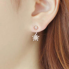 Exquisite jewelry ear rhinestones sparkling rhinestone snowflake Stud Earrings for woman EF8