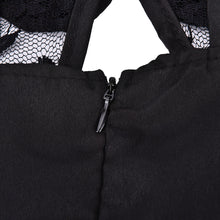 Long Sleeves Stitching Slim A-Line Mini Short Black Dress Lace Women Dress Floral Backless Dress EF8