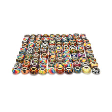 100Pcs Mixed Color Silver Plated Big Hole Loose Beads Fit European Jewelry Braclet Charms DIY EF8