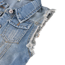 2XL Women Retro Washed Sleeveless Personalized Cardigan Vintage Jeans Denim Vest Waistcoat Coat Vest Jackets EF8