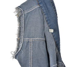 2XL Women Retro Washed Sleeveless Personalized Cardigan Vintage Jeans Denim Vest Waistcoat Coat Vest Jackets EF8