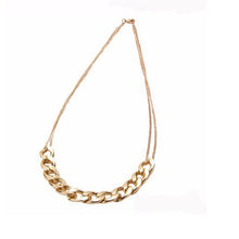 Charm two layer Chains Metal Gold Plated Circles Collar Pendant Necklace for Women Luxury Clavicle Necklaces EF8