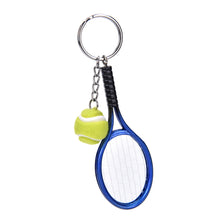 Men Women Tennis Racket Pendant Key Chain Key Ring EF8