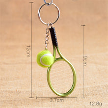 Men Women Tennis Racket Pendant Key Chain Key Ring EF8