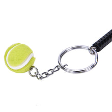 Men Women Tennis Racket Pendant Key Chain Key Ring EF8