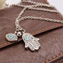 Fatima Hamsa H  Turkey Blue Evil Eye Necklace Charm Pendant Jewish Jewelry EF8