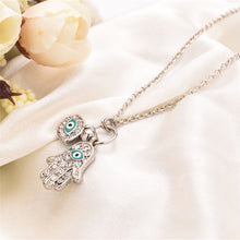 Fatima Hamsa H  Turkey Blue Evil Eye Necklace Charm Pendant Jewish Jewelry EF8