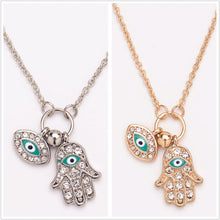 Fatima Hamsa H  Turkey Blue Evil Eye Necklace Charm Pendant Jewish Jewelry EF8