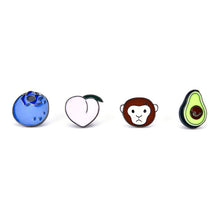 Metal Monkey Peach Blueberries Avocado Collar Pins Badge Corsage Brooch EF8