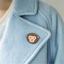 Metal Monkey Peach Blueberries Avocado Collar Pins Badge Corsage Brooch EF8