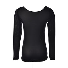 Sexy Black Transparent Shirt Women's Long Sleeve Sexy Mesh Tops Elastic Mesh Tee Shirts Women EF8