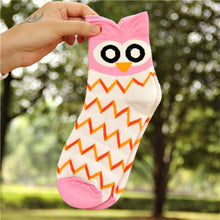 5 Colors Women Cute 3D Owl Print Socks Durable Casual Socks  EF8