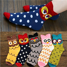 5 Colors Women Cute 3D Owl Print Socks Durable Casual Socks  EF8