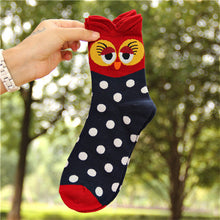 5 Colors Women Cute 3D Owl Print Socks Durable Casual Socks  EF8