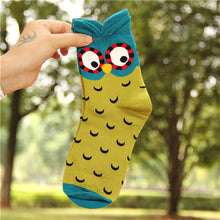 5 Colors Women Cute 3D Owl Print Socks Durable Casual Socks  EF8