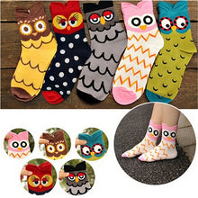 5 Colors Women Cute 3D Owl Print Socks Durable Casual Socks  EF8