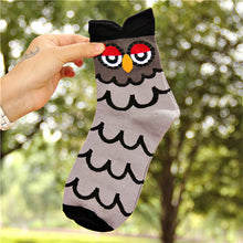 5 Colors Women Cute 3D Owl Print Socks Durable Casual Socks  EF8