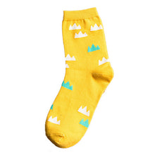 Japanese Women Wind Cloud Rain Weather Socks Cartoon Weed Egg Rural Striped Footprint Socks 5 Styles EF8