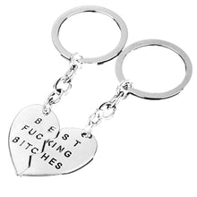 Best Friend Charm Broken Keyring Heart Pendant Key Chain Best Bitches Keychain Silver color Gifts For Girls EF8