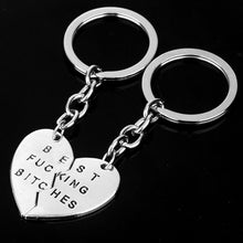 Best Friend Charm Broken Keyring Heart Pendant Key Chain Best Bitches Keychain Silver color Gifts For Girls EF8