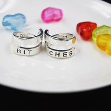 Couple Ring For Best Friends Forever Gift Best Bitches Rings Split word Two Rings EF8