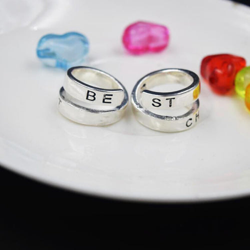 Couple Ring For Best Friends Forever Gift Best Bitches Rings Split word Two Rings EF8