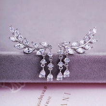 Design Rhinestone Tassel Leaves Stud Earring Ear Drop Ear Stud Earrings Women Statement Jewelry EF8