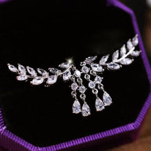 Design Rhinestone Tassel Leaves Stud Earring Ear Drop Ear Stud Earrings Women Statement Jewelry EF8