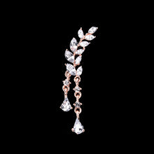 jewelry Korean silver gold crystal leaves drop earrings For women Gift EF8