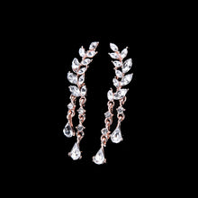 jewelry Korean silver gold crystal leaves drop earrings For women Gift EF8