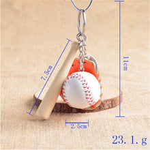 s 4 Colors Mini Three-piece baseball glove wooden bat keychain keyring fans souvenir novelty party gifts  EF8