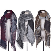 s Wool Tassels Plaid Checks Wide Lattices Long Scarf Shawl Wrap Scarve3 Colors EF8