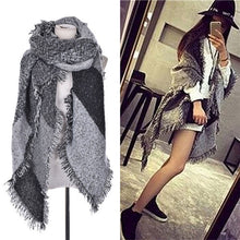s Wool Tassels Plaid Checks Wide Lattices Long Scarf Shawl Wrap Scarve3 Colors EF8