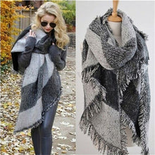 s Wool Tassels Plaid Checks Wide Lattices Long Scarf Shawl Wrap Scarve3 Colors EF8