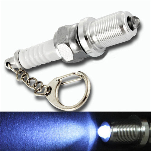 s Casual LED Key Chain Spark Plug Key Chain Keychain Car Parts Keyring  EF8