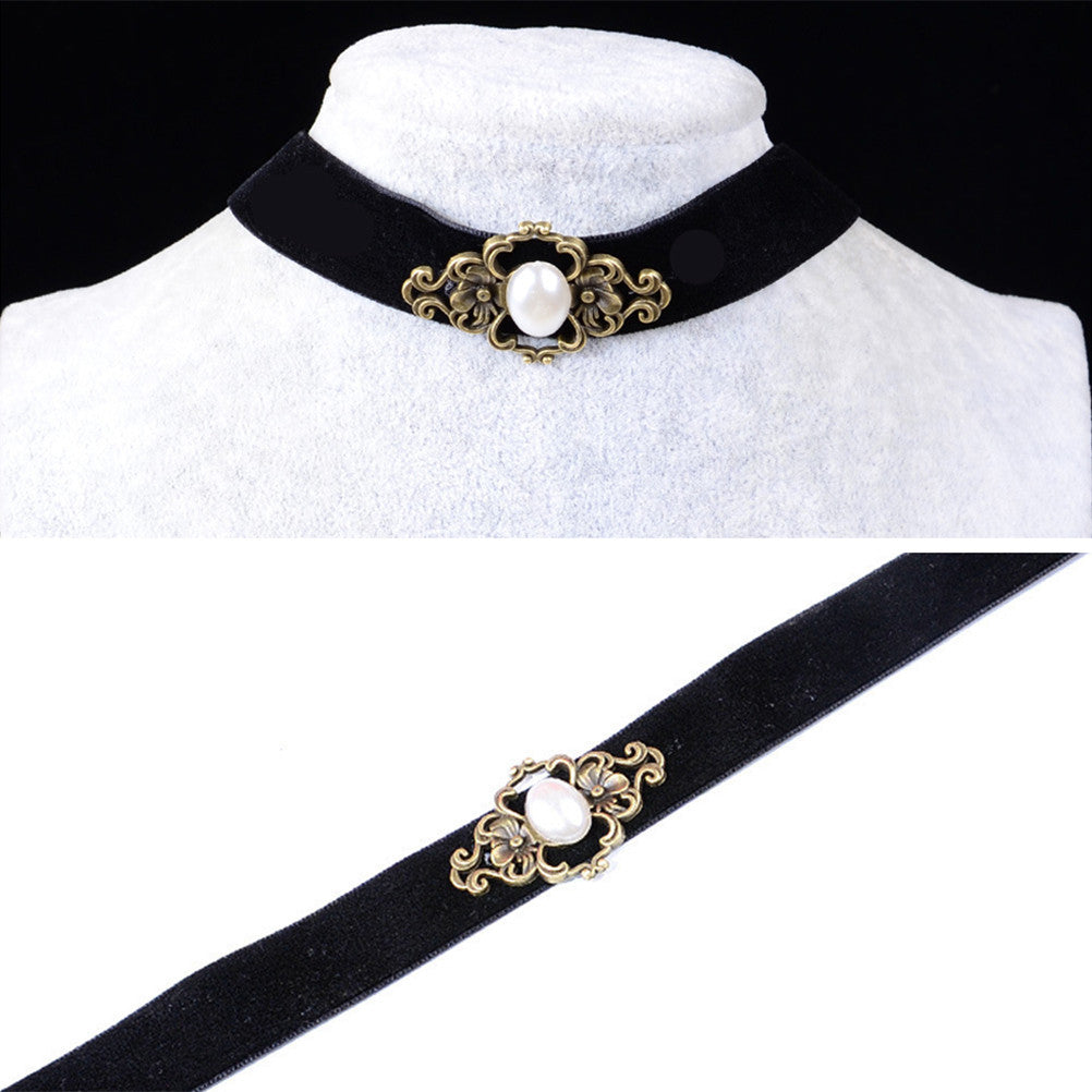 Charm Pendant Jewelry Women Vintage Black Velvet Retro Choker Collar Bib Necklace  EF8