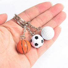 Football Basketball Golf ball Pendant Keyring Sports metal Keychain Car Key Chain Key Ring 3 Styles EF8