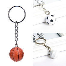 Football Basketball Golf ball Pendant Keyring Sports metal Keychain Car Key Chain Key Ring 3 Styles EF8