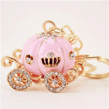 s Lovely Pumpkin Carriage Crystal Pendant Charm Purse H bag Car Keyring Keychain Party Birthday Gift Pink White Colors EF8