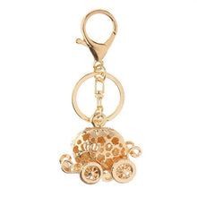 s Lovely Pumpkin Carriage Crystal Pendant Charm Purse H bag Car Keyring Keychain Party Birthday Gift Pink White Colors EF8