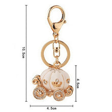 s Lovely Pumpkin Carriage Crystal Pendant Charm Purse H bag Car Keyring Keychain Party Birthday Gift Pink White Colors EF8