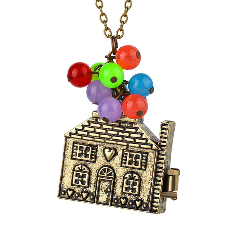 s Lovely movie balloon house up Necklace love Movie choker Necklace colorful beads Pendant Necklace  EF8