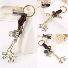 s Trendy Cute PU leather giraffe keychain creative Punk Style key chain charm alloy Accessories gift For Women EF8