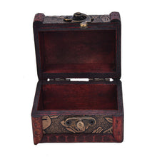 Vintage Wooden Jewelry Storage Treasure Chest Wood Box Case Organiser Gifts Carrrying Cases R om send EF8
