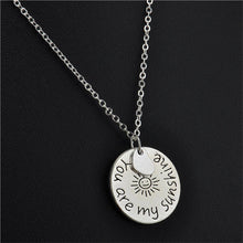 s Women Jewelry Women "you are my sunshine" Letter Pendant Necklace Women Love Gifts  EF8