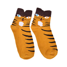3D Animals Striped Cartoon Socks Women Girl Cat Footprints Cotton Ankle Socks EF8
