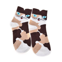 3D Animals Striped Cartoon Socks Women Girl Cat Footprints Cotton Ankle Socks EF8