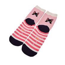 Design Cute Cartoon Cat Socks Striped Pattern Women Cotton Sock  EF8